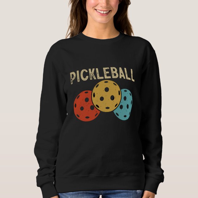 Pickleball Ball Retro Vintage 70's 80's  16 Sweatshirt (Front)