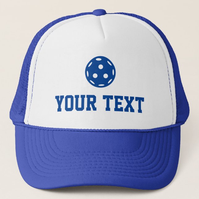 Pickleball Baller Funny Custom Text Name Trucker Hat (Front)