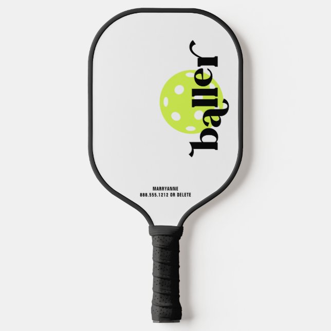 Pickleball Baller Personalised Name Pickleball Paddle (Front)