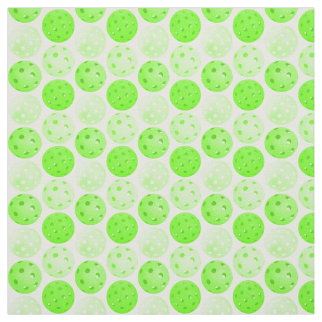 Pickleball Balls - Green Pickleball Balls on White Fabric (Swatch)