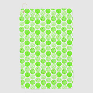 Pickleball Balls - Green Pickleball Balls on White Golf Towel