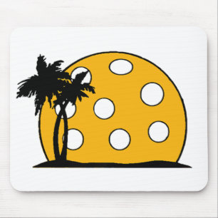 Pickleball Beach Sunset Mouse Pad