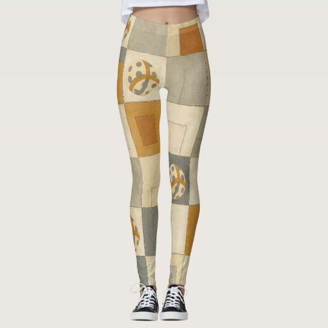 Pickleball Ben Nicholson Inspired Abstract Leggings (Front)