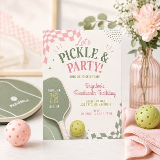 Pickleball Birthday Invitation | Pink Sage Pi