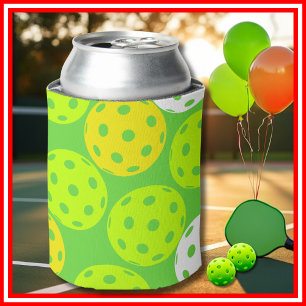 Pickleball Birthday Party Cute Green Sports Can Cooler