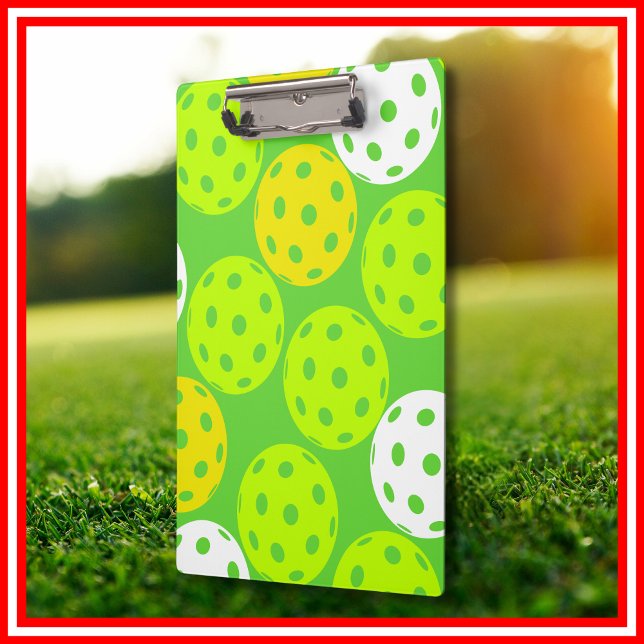 Pickleball Birthday Party Cute Green Sports Clipboard (Creator Uploaded)