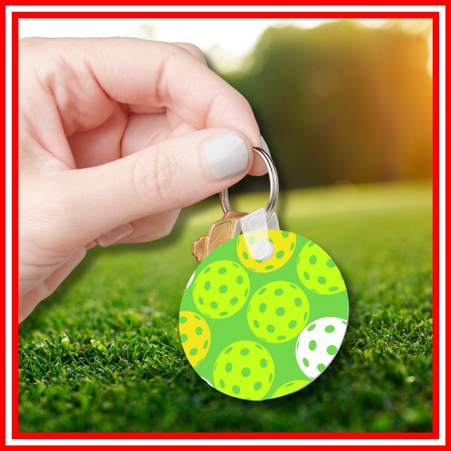Pickleball Birthday Party Cute Green Sports Key Ring (Creator Uploaded)