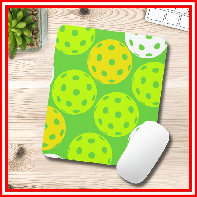 Pickleball Birthday Party Cute Green Sports Mouse Pad (Creator Uploaded)