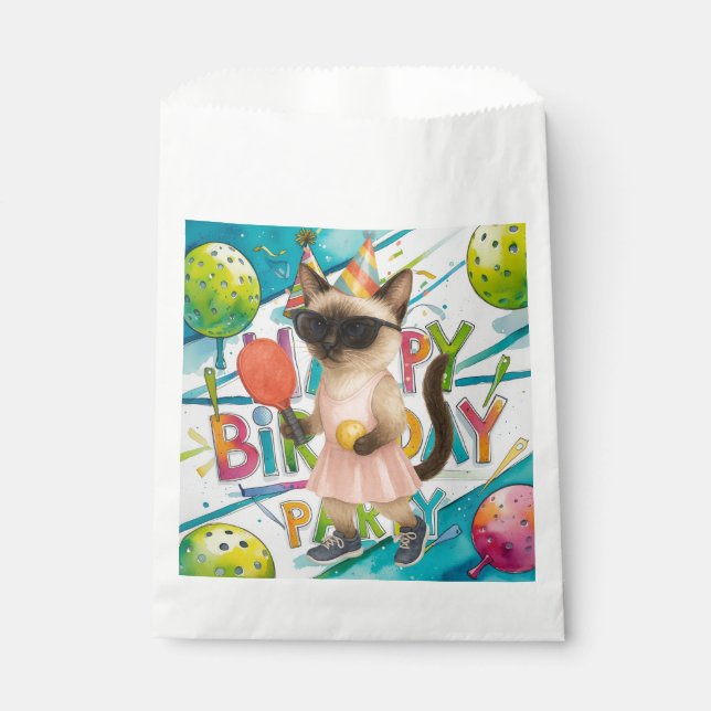 Pickleball birthday party  favour bag (Front)