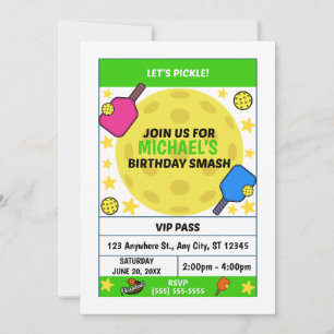 Pickleball Birthday Party Invitation
