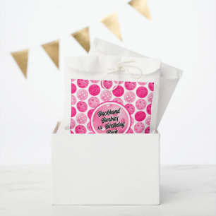 Pickleball Birthday Party Pink White Personalised Favour Bags