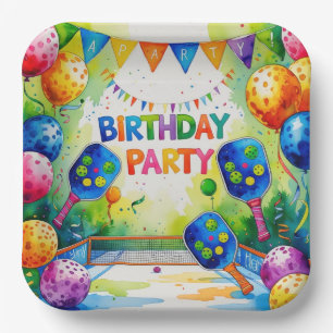 Pickleball Birthday Party themed for cat lovers Paper Plate