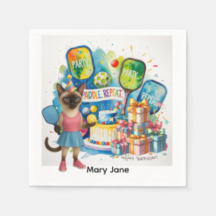 Pickleball Birthday Party themed Napkin