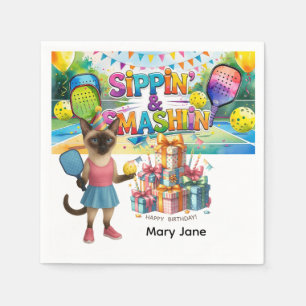 Pickleball Birthday Party themed Napkin