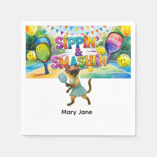 Pickleball Birthday Party themed Napkin