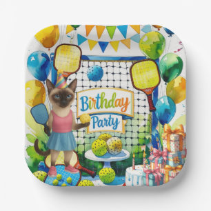 Pickleball Birthday Party themed Paper Plate