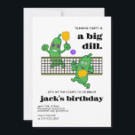 Pickleball Birthday, Pickle Ball Invite, 40th  Invitation<br><div class="desc">Celebrate the pickleball loving birthday baller with this invitation featuring dill pickles playing a round!  Perfect for a decade birthday but also suitable for any age-- can be personalised to fit your needs.</div>