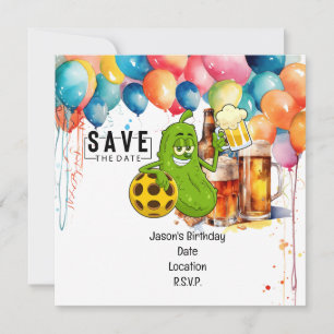 Pickleball Birthday Save the Date for Party  Invitation
