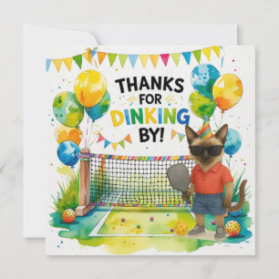 Pickleball birthday thank you card