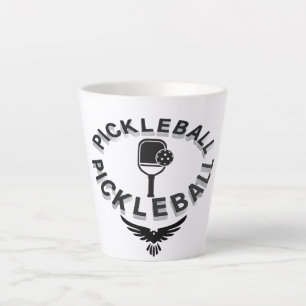 Pickleball black and white mug design