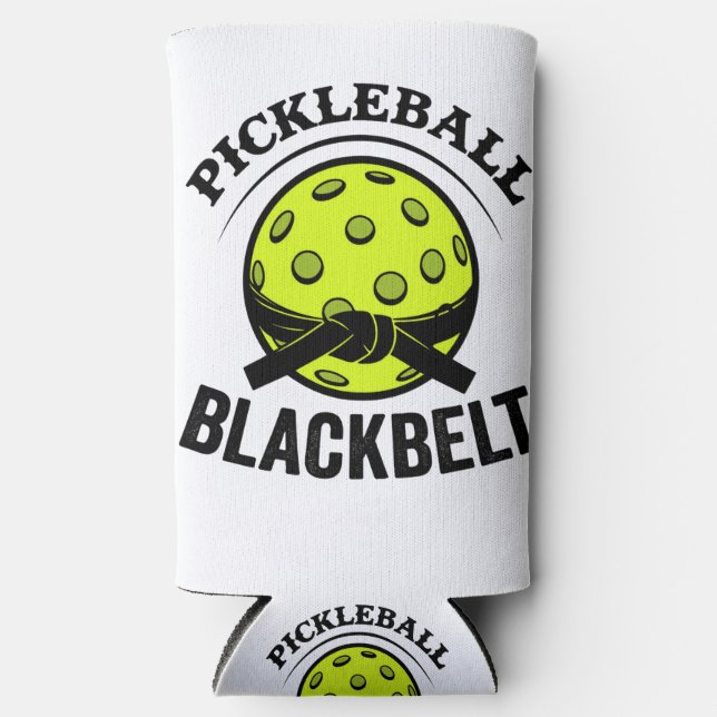Pickleball Blackbelt – Funny Pickleball Master Seltzer Can Cooler (Front)