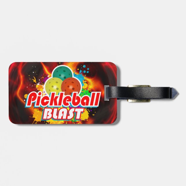 Pickleball Blast 1B Options Luggage Tags (Back Horizontal)