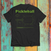 Pickleball Blueprint Paddle Design  Funny Retro