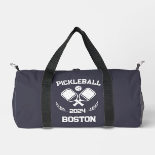 Pickleball Boston 2024 Custom Charcoal Purple Duffle Bag