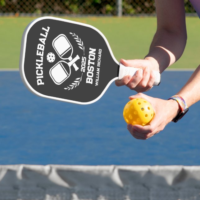 Pickleball Boston 2025 Black and White Custom  Paddle (Insitu)