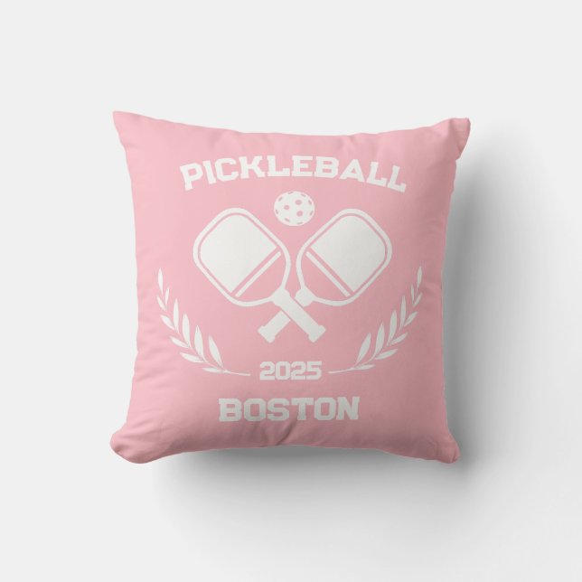 Pickleball Boston 2025 Custom Pink Cushion (Front)