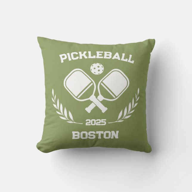 Pickleball Boston 2025 Custom Sage Green Cushion (Front)
