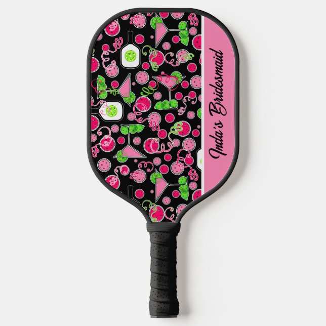 Pickleball Bridal Party Cosmo Cocktail Paddle (Front)