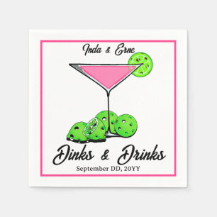 Pickleball Bridal Shower Dinks & Drinks Cosmo Napkin