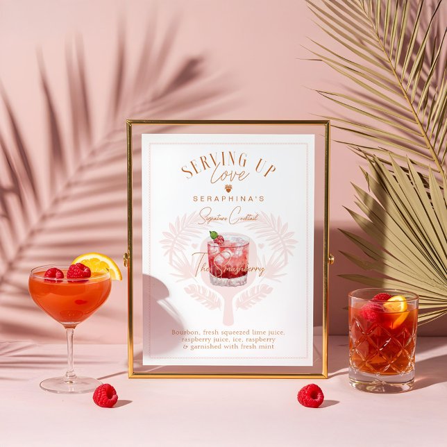 Pickleball Bridal Shower Watercolor Cocktail Drink Poster (Pickleball Bridal Shower Watercolor Cocktail Drink Poster)