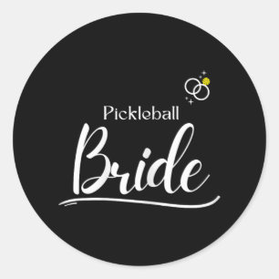 Pickleball Bride Tee -couple Dating Wedding Pickle Classic Round Sticker