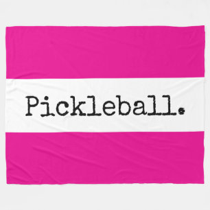 PICKLEBALL Bright Red White Stripes Retro Text Fleece Blanket