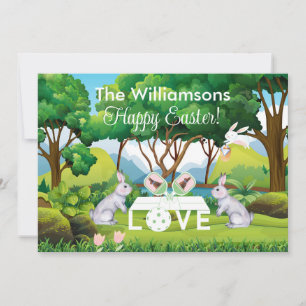 Pickleball Bunnies Fun Happy Easter Holiday Card