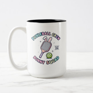 Pickleball Bunny Squad sticker Two-Tone Coffee Mug