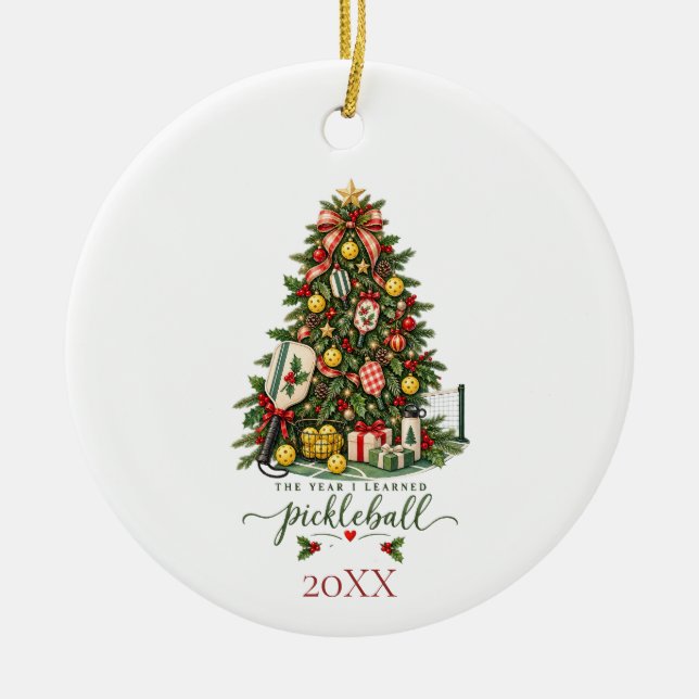 Pickleball Ceramic Tree Decoration (Front)
