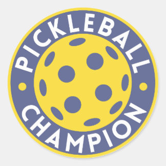 Pickleball Champion Classic Round Sticker