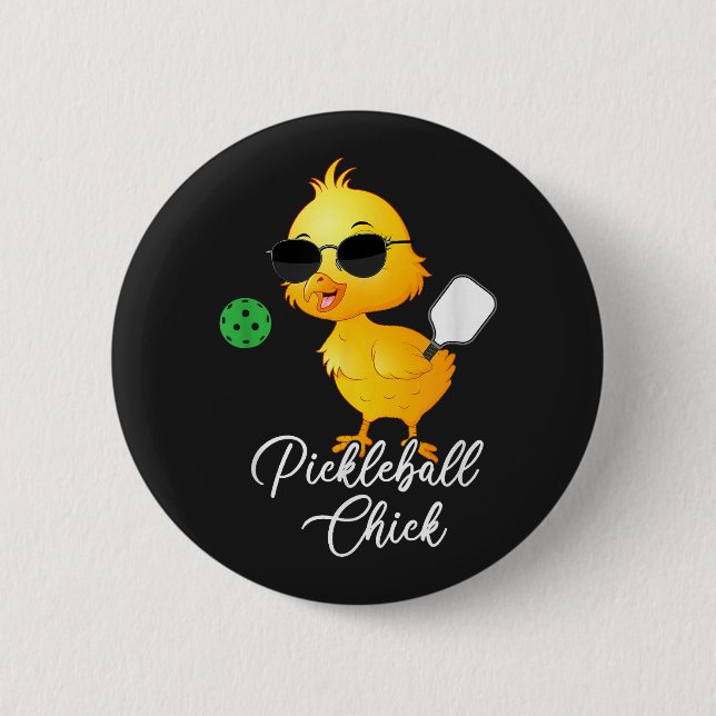 Pickleball Chick Funny Pickleball 6 Cm Round Badge (Front)