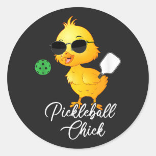 Pickleball Chick Funny Pickleball Classic Round Sticker