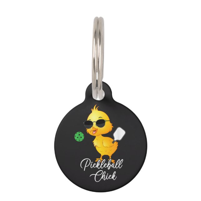 Pickleball Chick Funny Pickleball Pet Tag (Front)