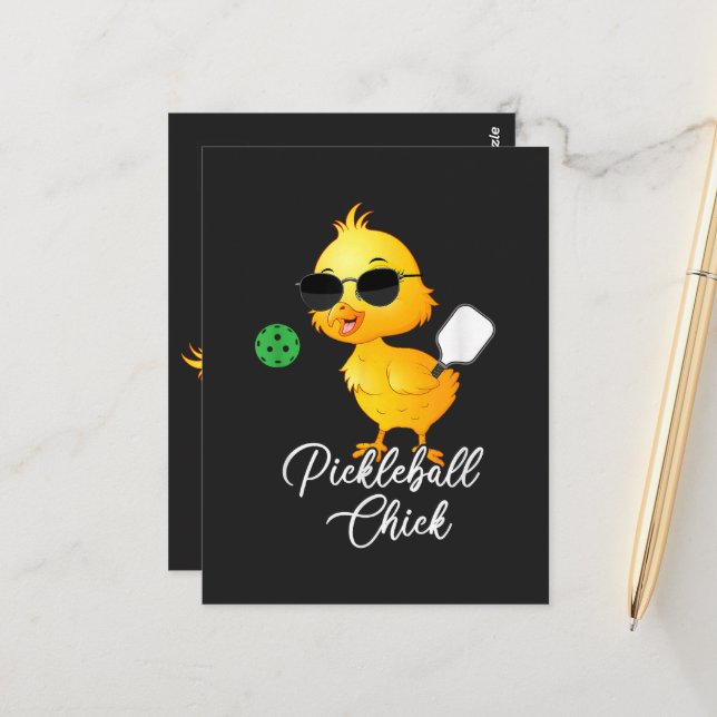Pickleball Chick Funny Pickleball Postcard (Front/Back In Situ)