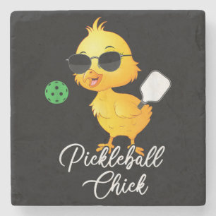 Pickleball Chick Funny Pickleball Stone Coaster