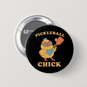 Pickleball Chick - retro 6 Cm Round Badge