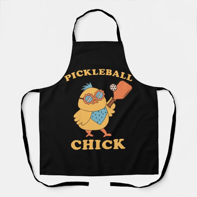 Pickleball Chick - retro Apron (Front)
