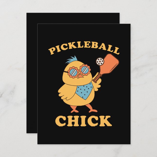 Pickleball Chick - retro Holiday Card (Front/Back)