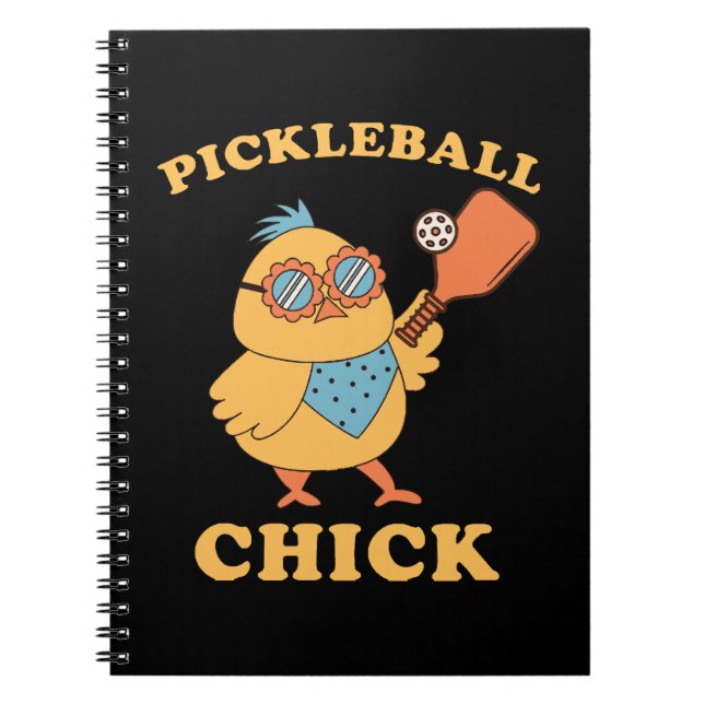 Pickleball Chick - retro Notebook (Front)