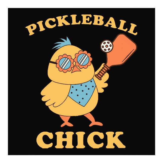Pickleball Chick - retro Photo Print (Front)